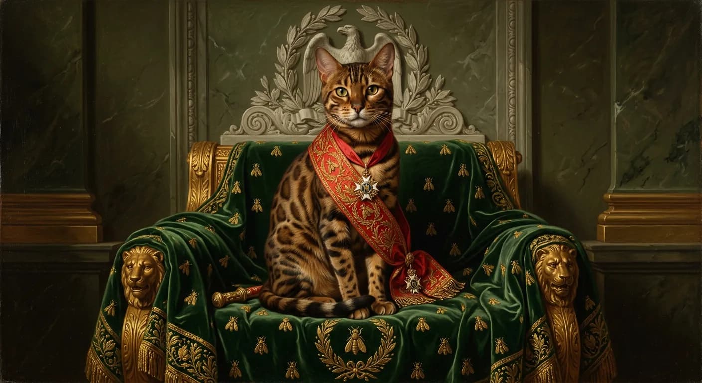 Portrait Bengal en style Empereur Napoléon