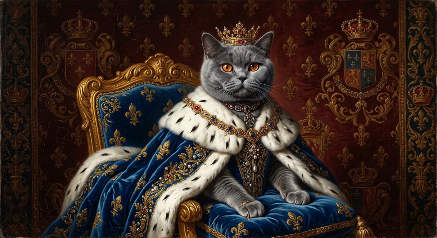 Portrait British Shorthair en style Portrait Renaissance