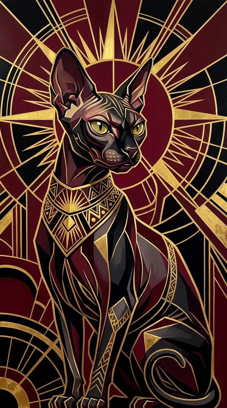 Portrait Sphynx en style Studio noir et blanc