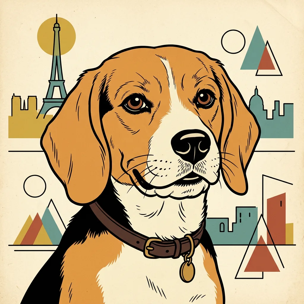 Portrait Beagle en style Animation 3D studio