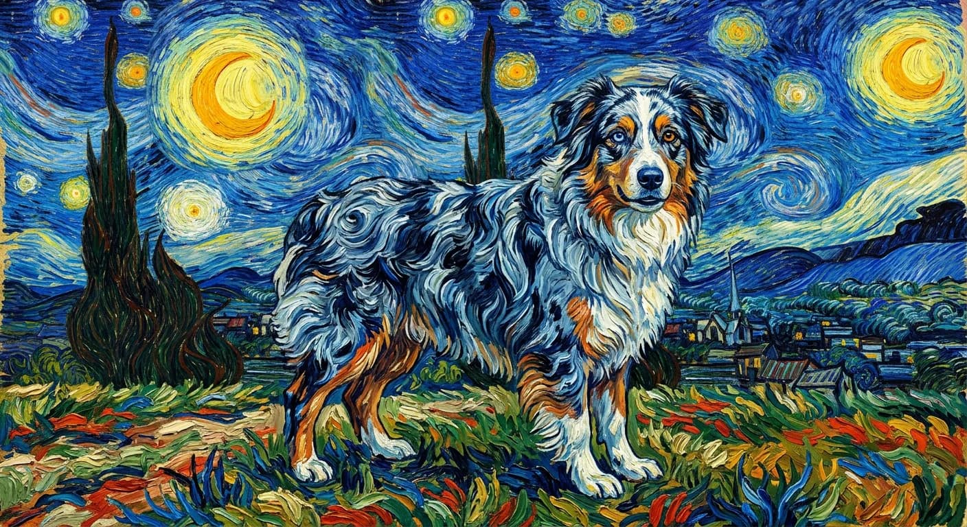 Portrait Berger Australien en style Van Gogh