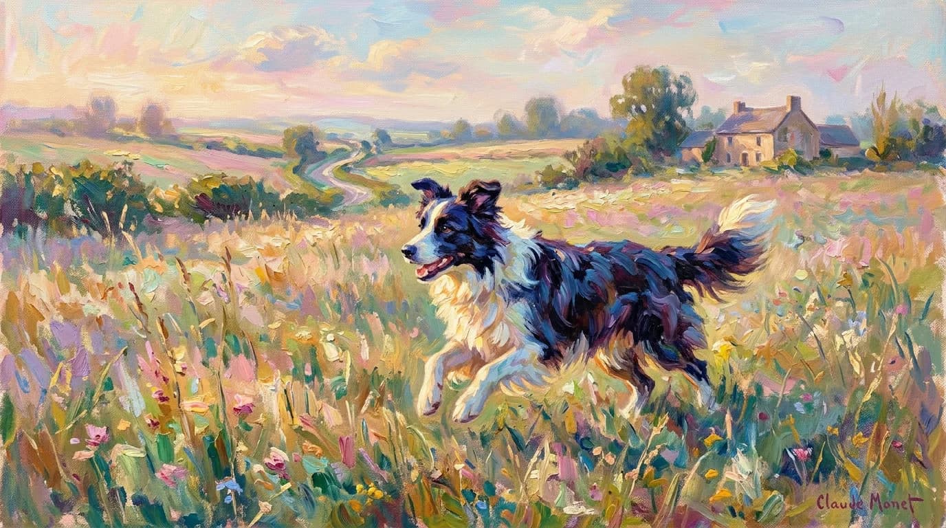 Portrait Border Collie en style Studio noir et blanc