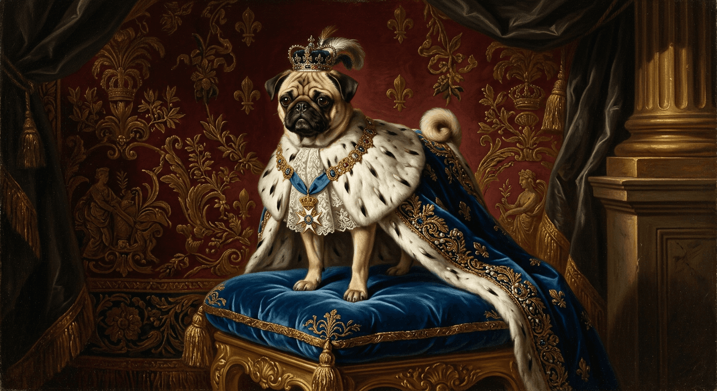 Portrait Carlin en style Roi de Versailles