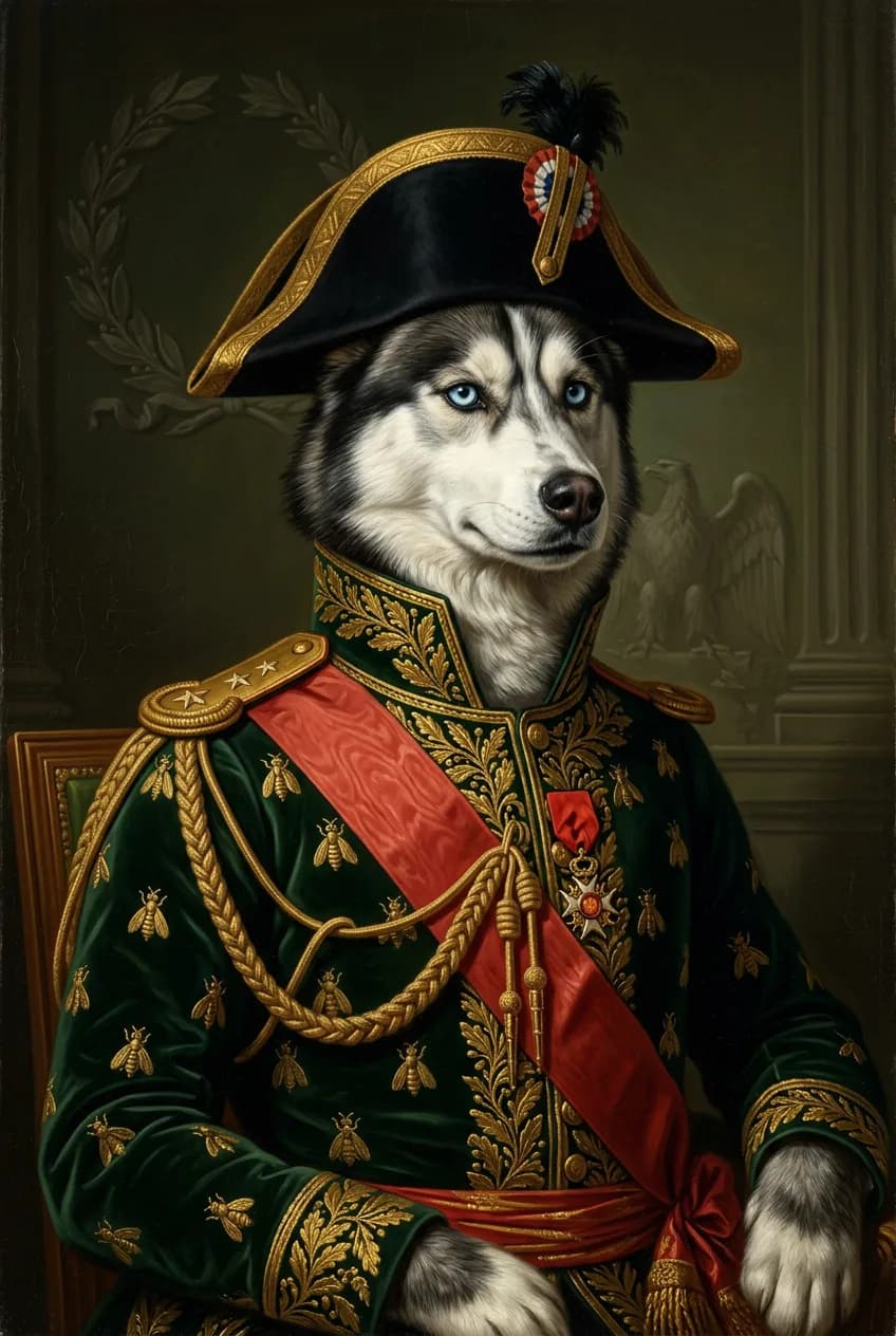 Portrait Husky Sibérien en style Van Gogh