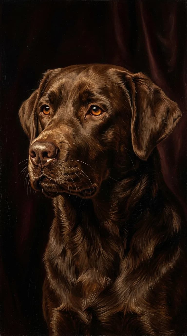 Portrait Labrador en style Roi de Versailles