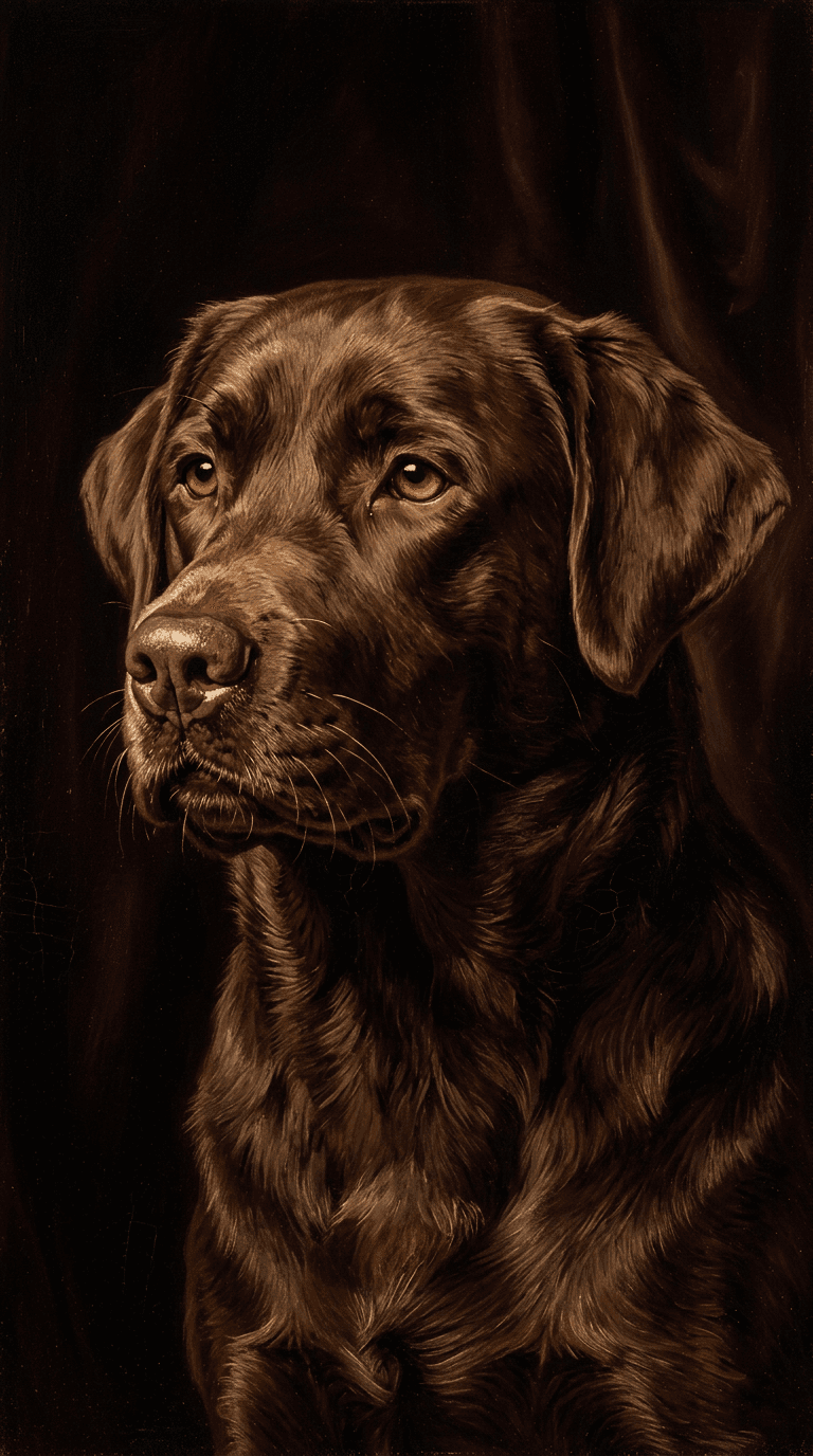 Portrait Labrador en style Portrait Renaissance