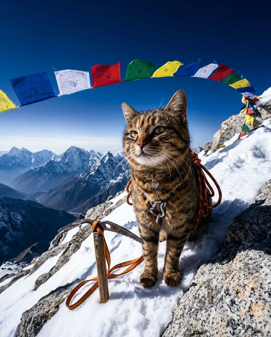 Chat Alpiniste de l'Everest