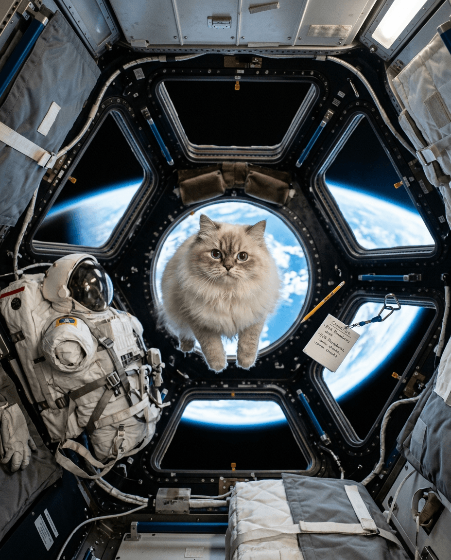Chat Astronaute a bord de l'ISS