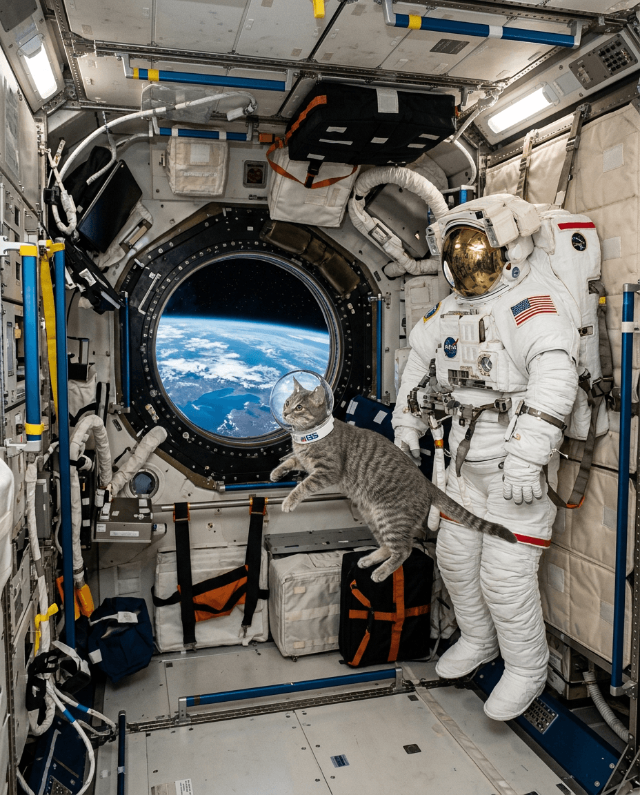 Chat Astronaute a bord de l'ISS