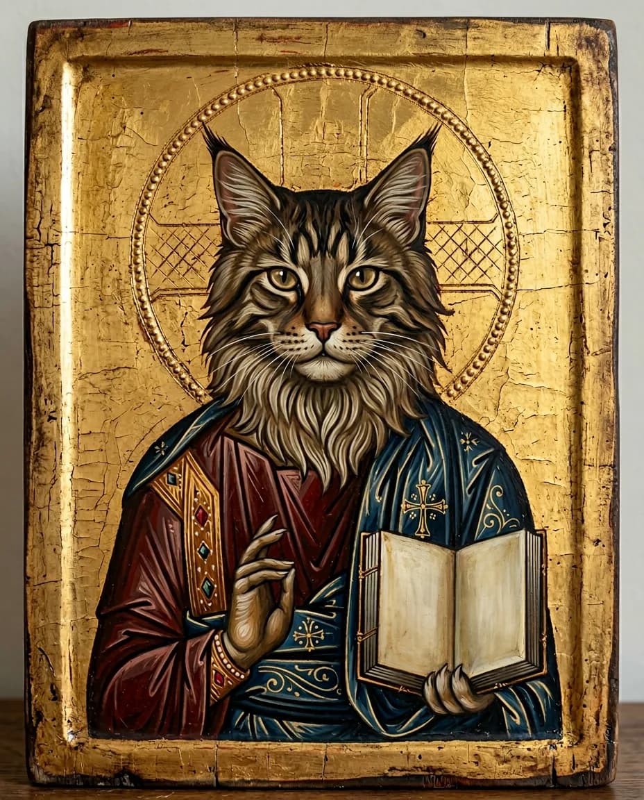 Chat Icône byzantine