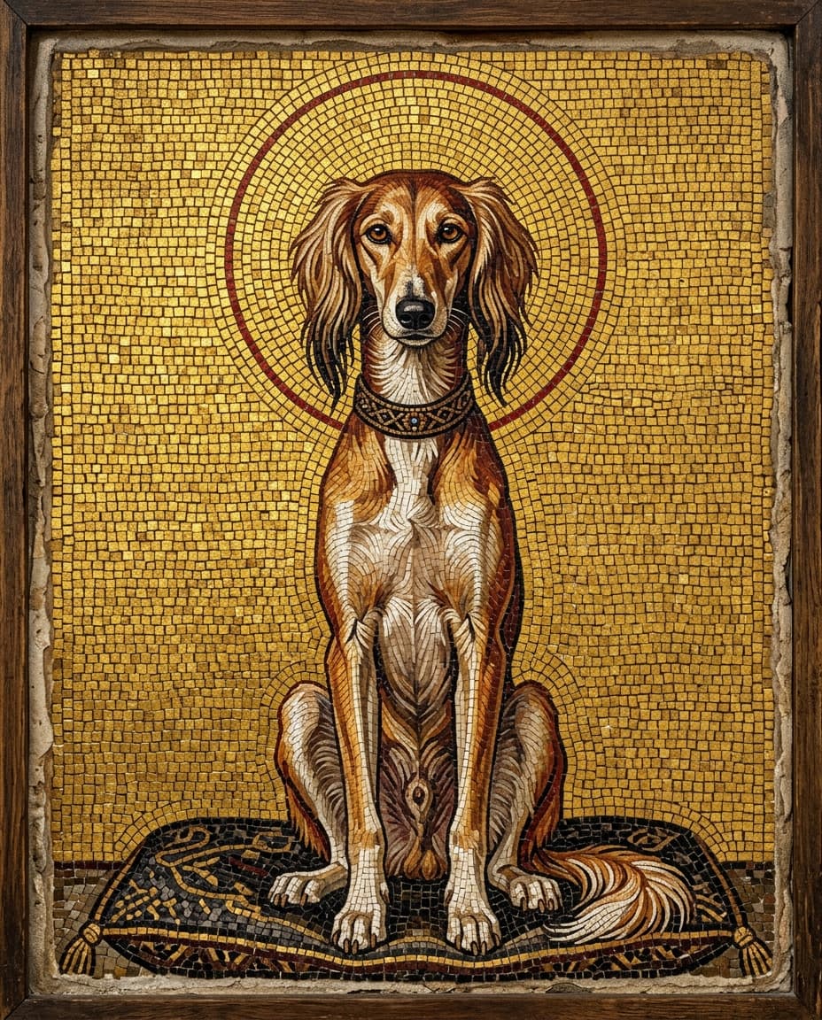 Portrait Icone byzantine d'un chien