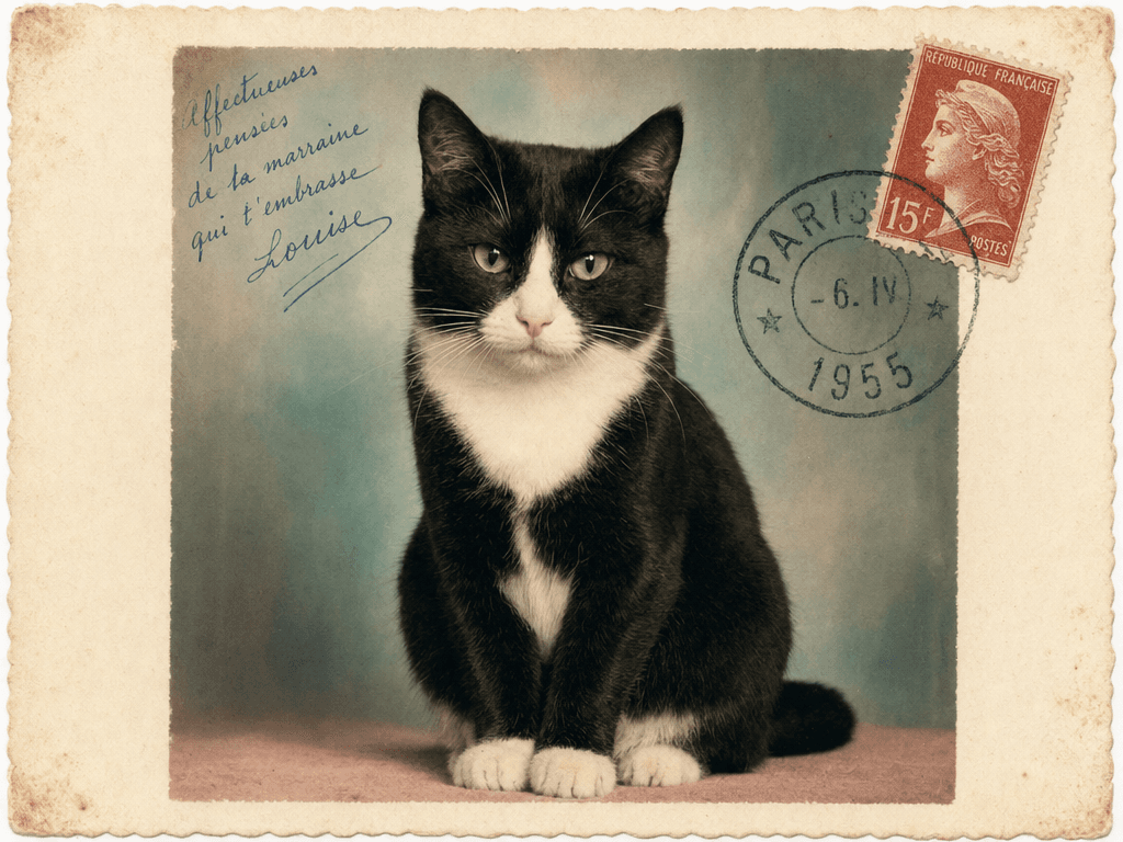 Chat Carte postale vintage