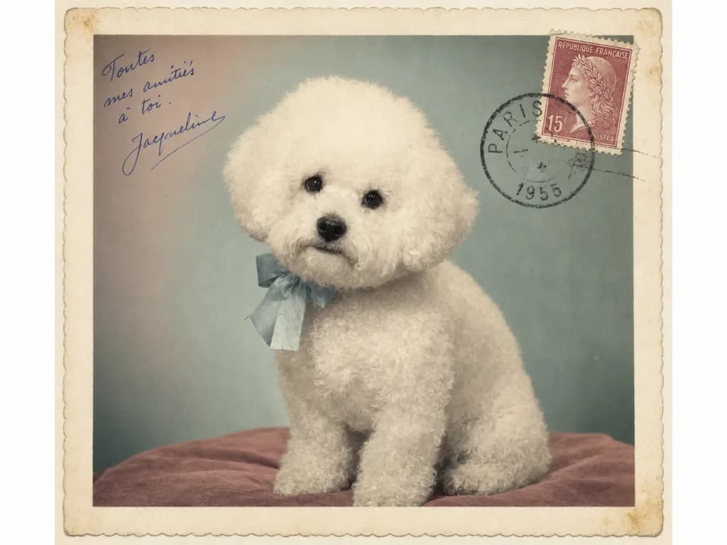 Portrait Carte postale vintage d'un chien