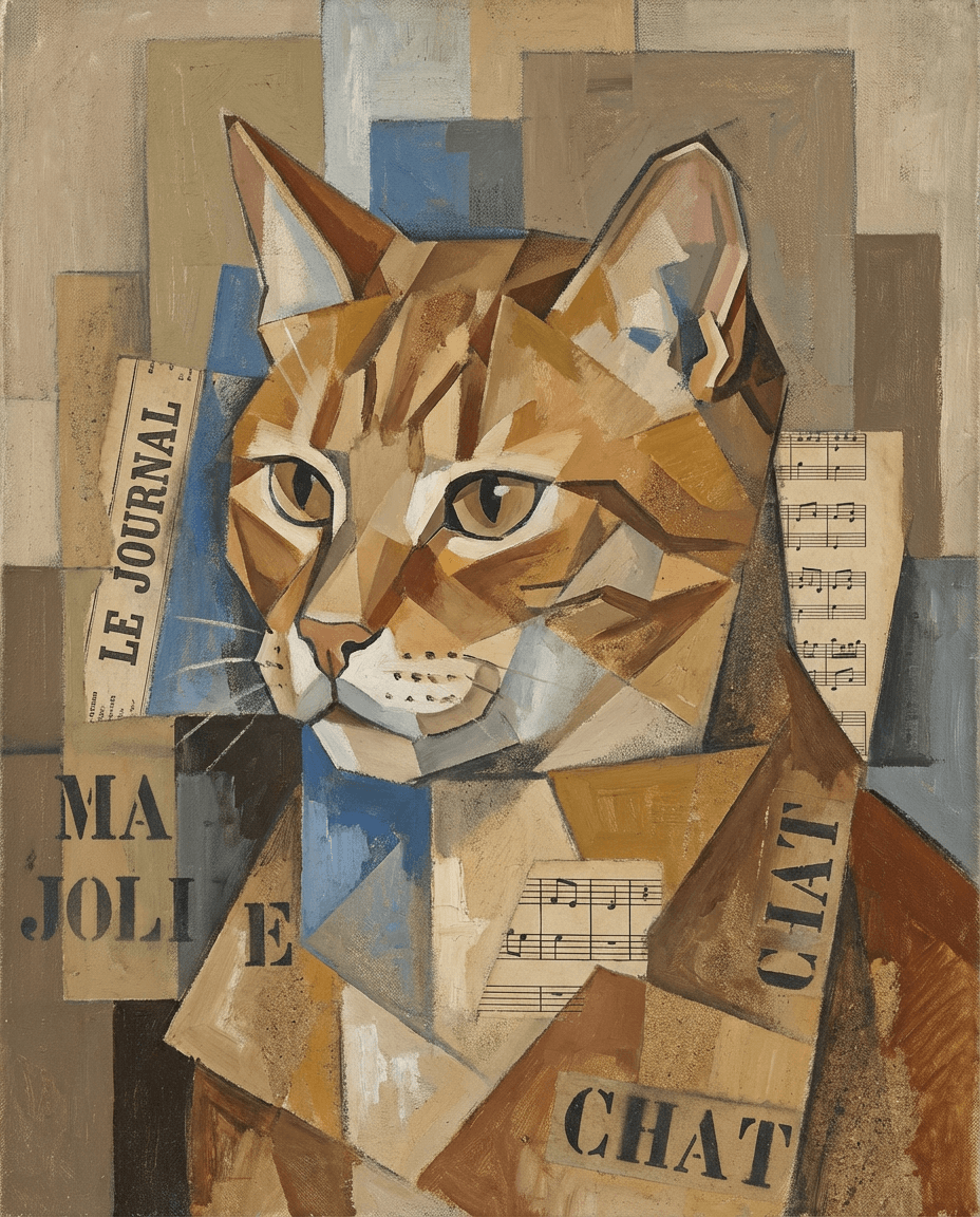 Chat Cubisme synthetique