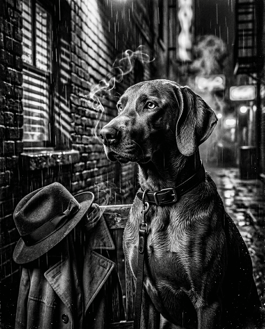 Portrait Film noir annees 40 d'un chien