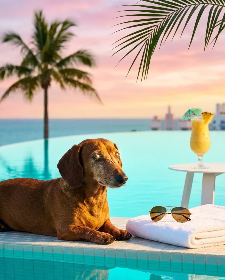 Portrait Influenceur Miami d'un chien