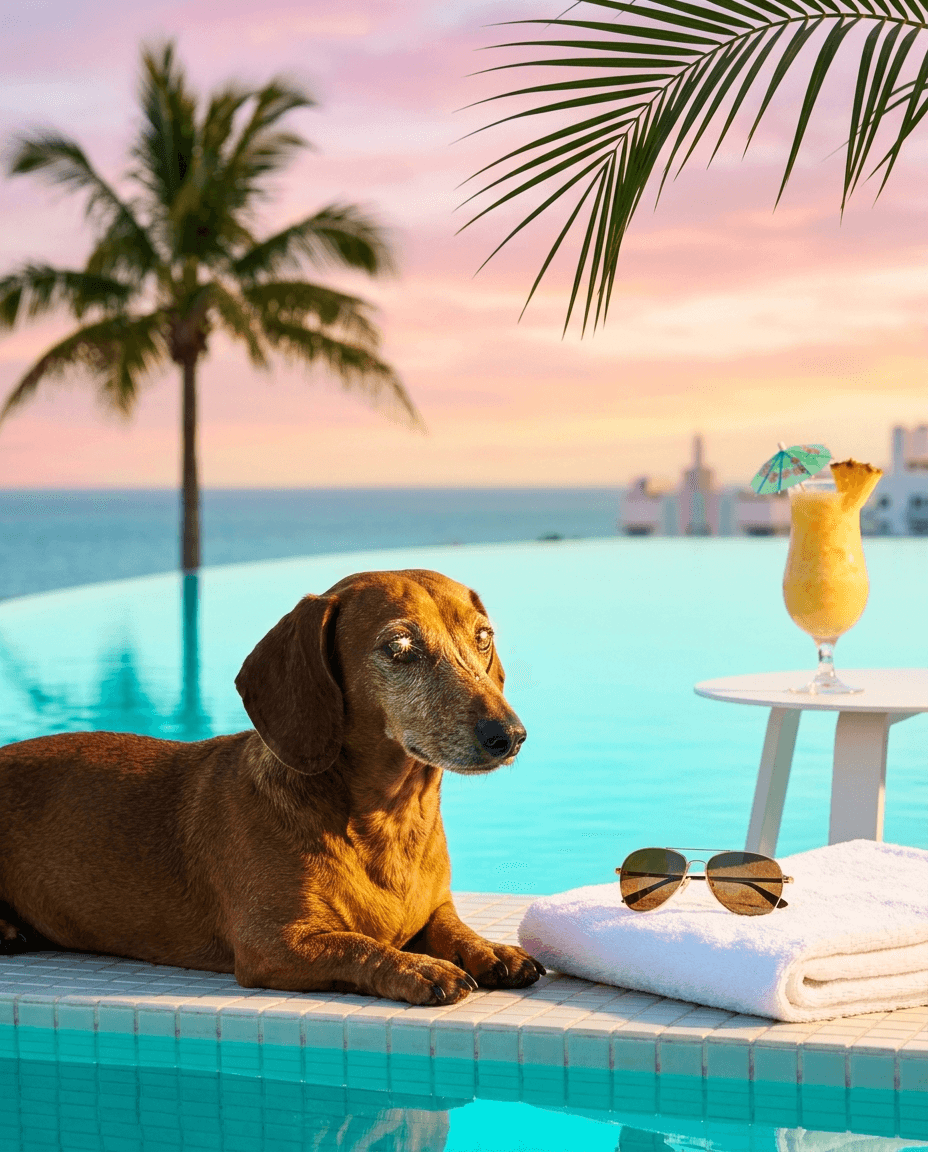 Portrait Influenceur Miami d'un chien