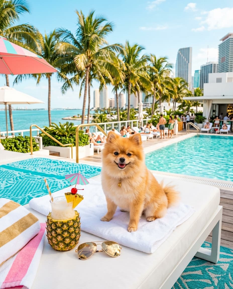 Portrait Influenceur Miami d'un chien