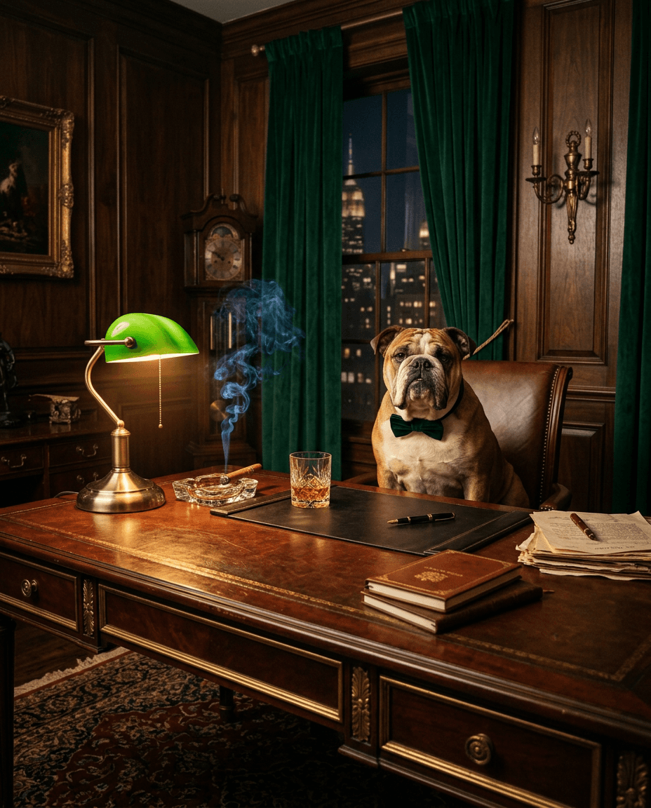 Portrait Boss de la mafia d'un chien