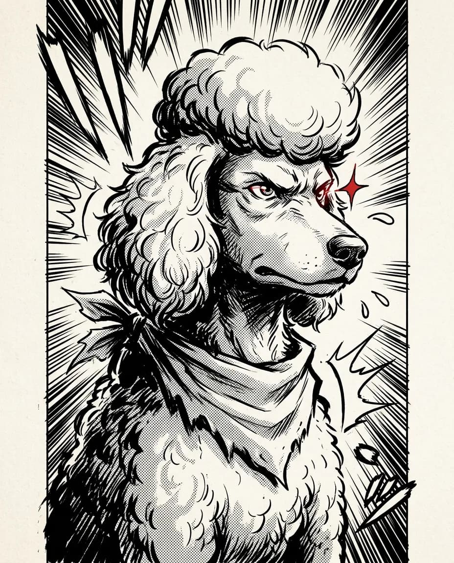 Portrait Manga shonen d'un chien
