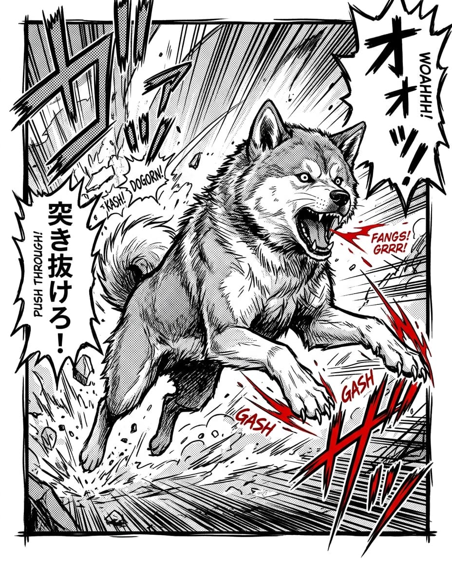 Portrait Manga shonen d'un chien