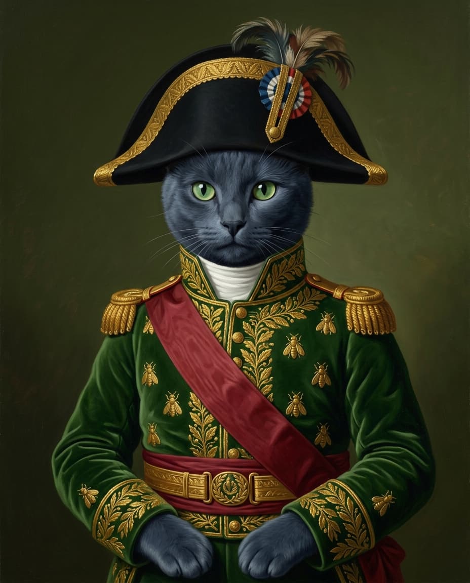 Portrait Bengal en style Empereur Napoléon
