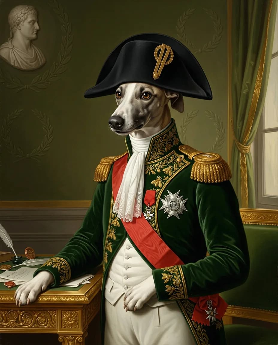 Portrait Empereur Napoléon d'un chien