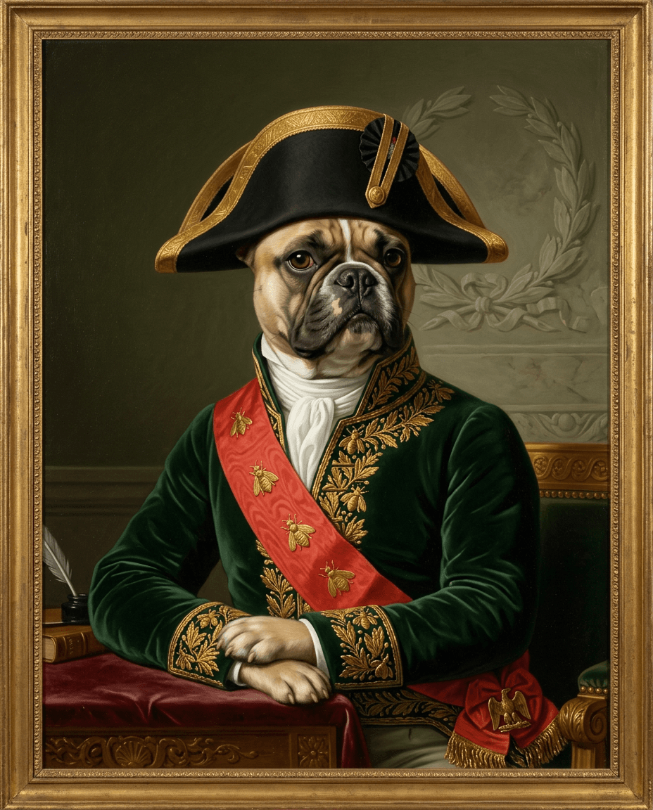 Portrait Empereur Napoléon d'un chien