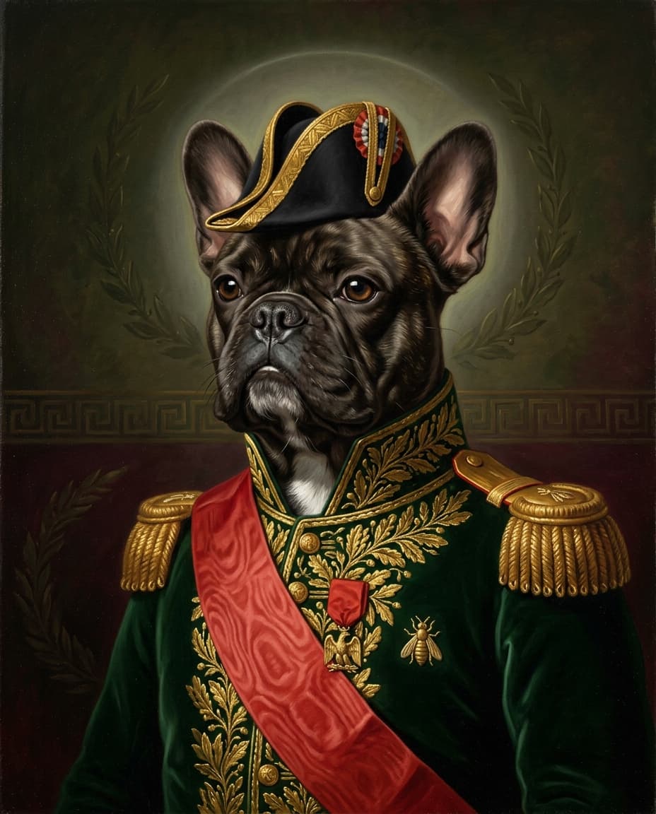 Portrait Empereur Napoléon d'un chien
