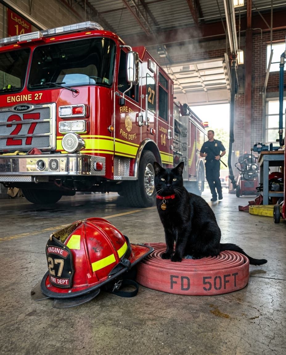 Chat Pompier heroique