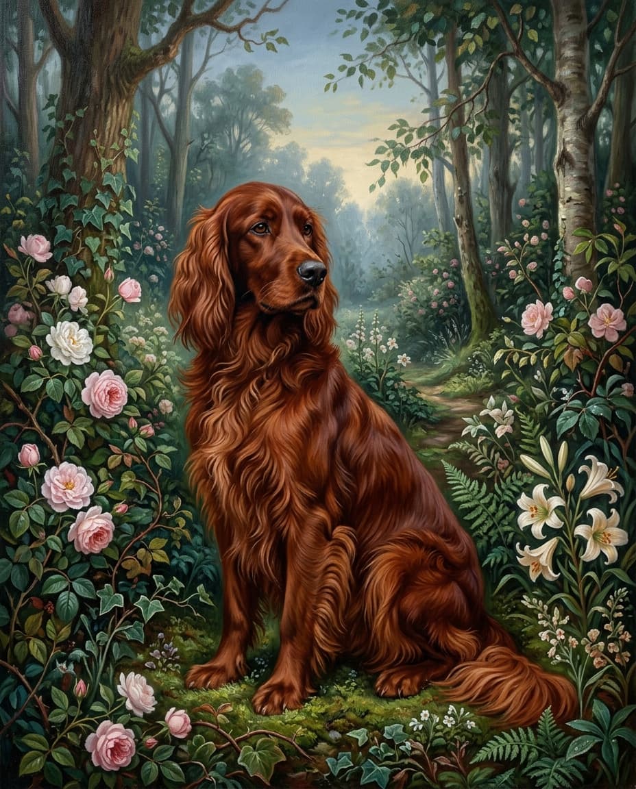 Portrait Preraphaelite d'un chien