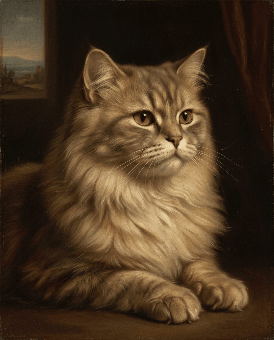 Portrait Turc Angora en style Portrait Renaissance