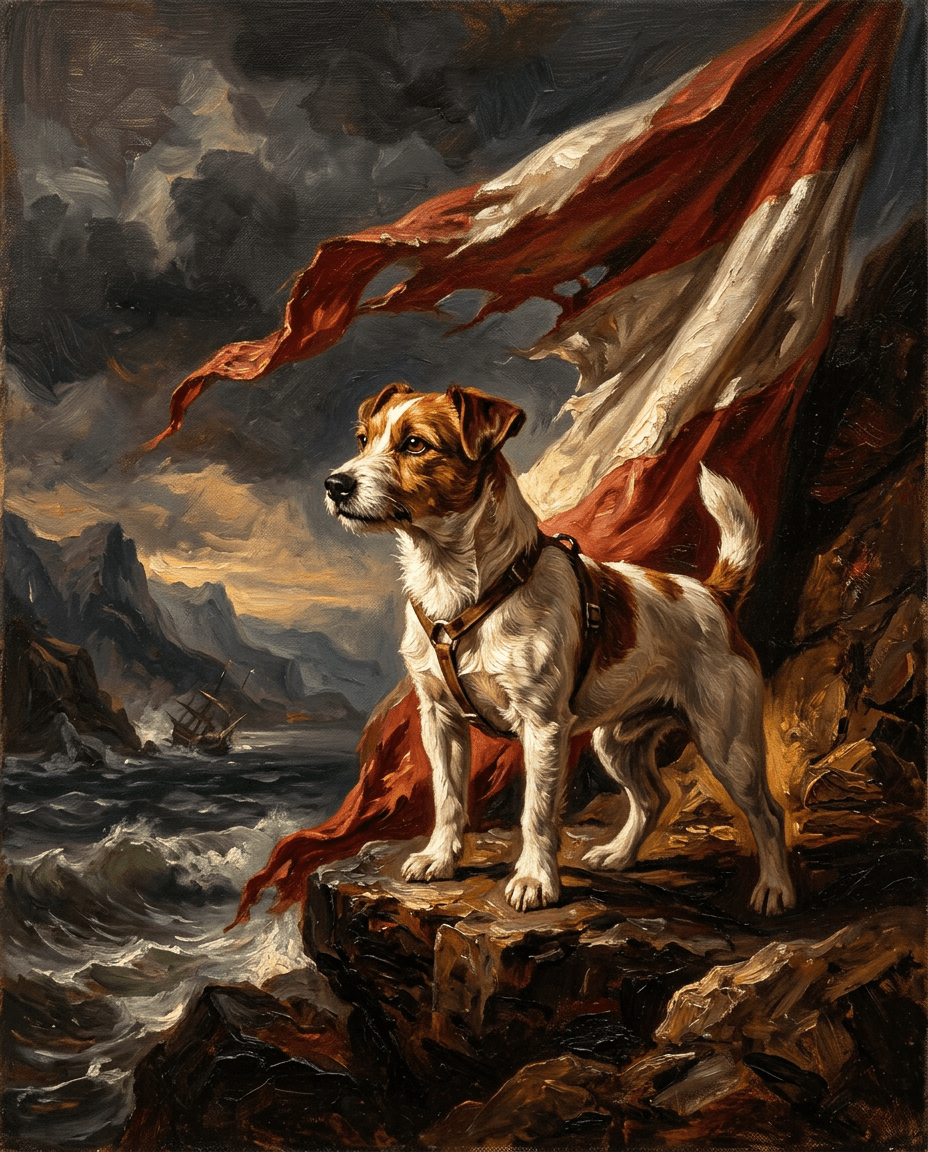 Portrait Romantisme francais d'un chien
