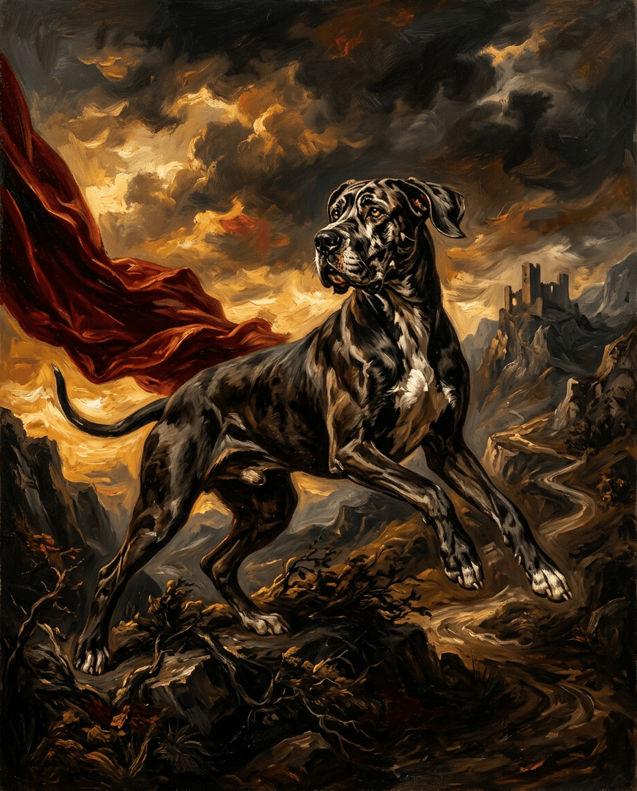 Portrait Romantisme francais d'un chien