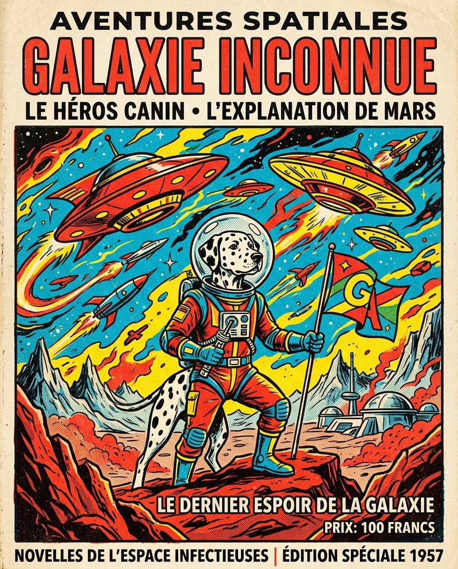 Portrait SF retro annees 50 d'un chien