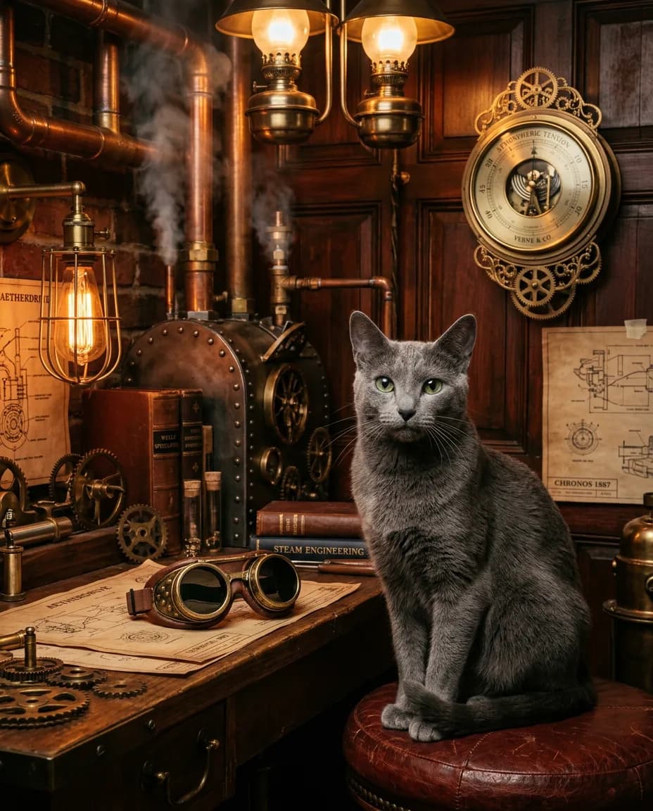 Chat Steampunk victorien
