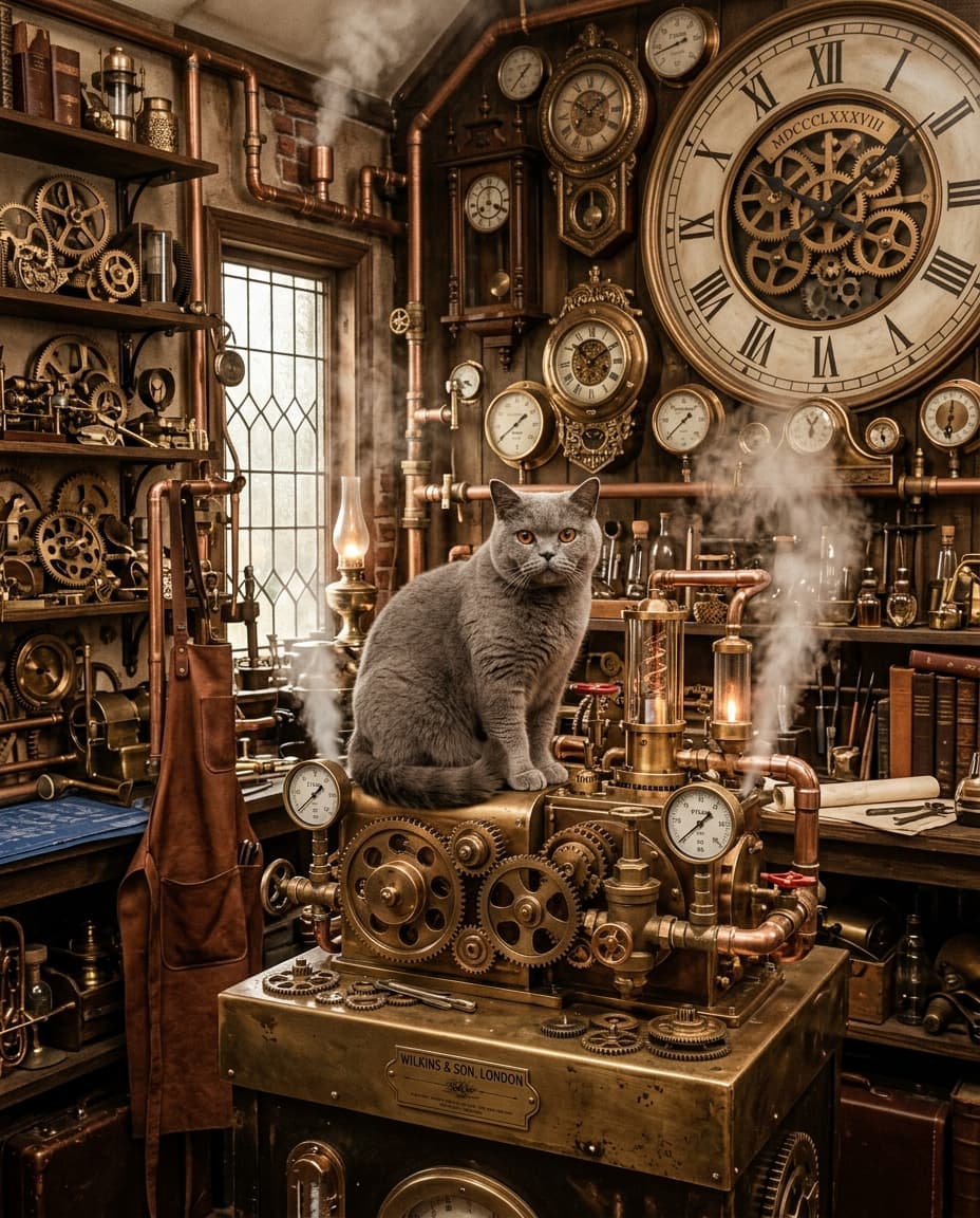 Chat Steampunk victorien