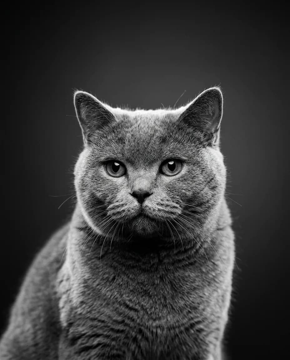 Chat Studio noir et blanc