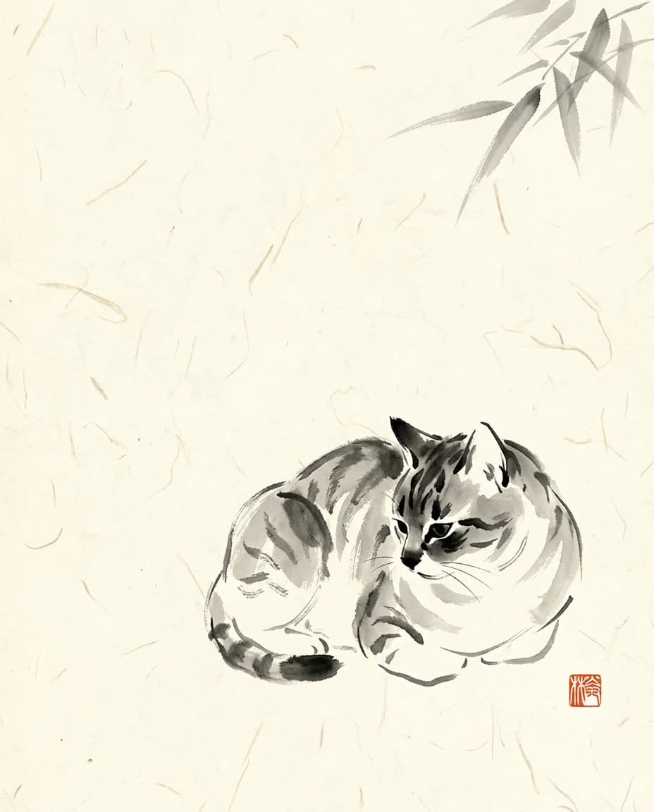 Chat Encre Sumi-e
