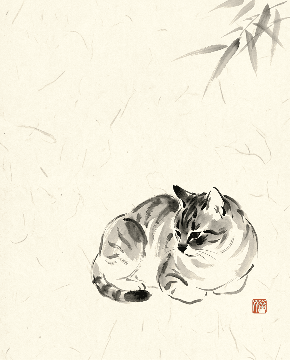 Chat Encre Sumi-e