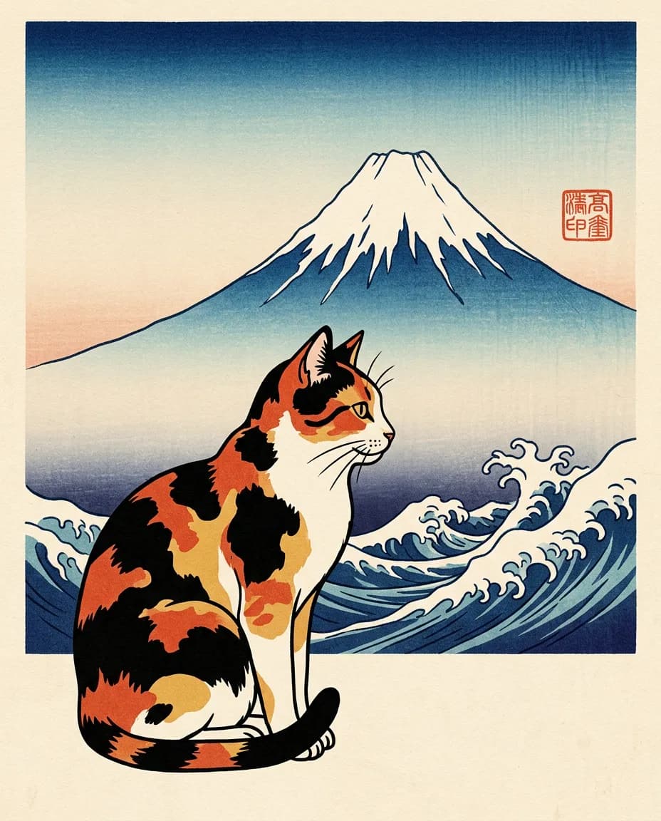 Chat Estampe Ukiyo-e