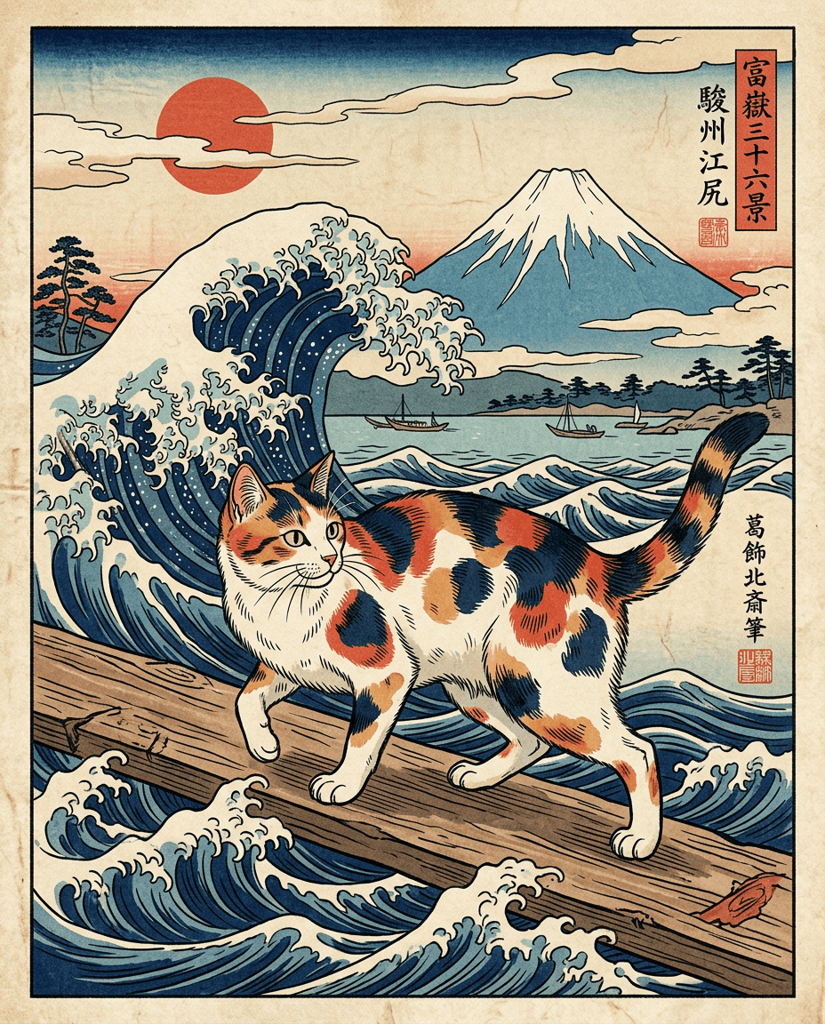 Chat Estampe Ukiyo-e