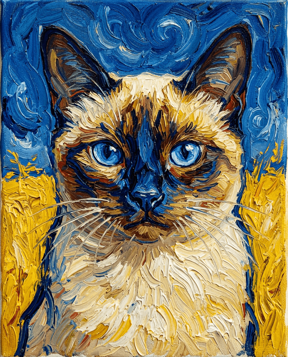 Portrait Van Gogh d'un chat