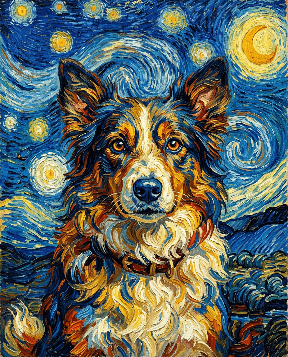 Portrait Van Gogh d'un chien